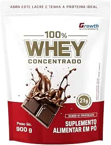 Whey Protein Concentrado 100% Growth Supplements 900g - Chocolate