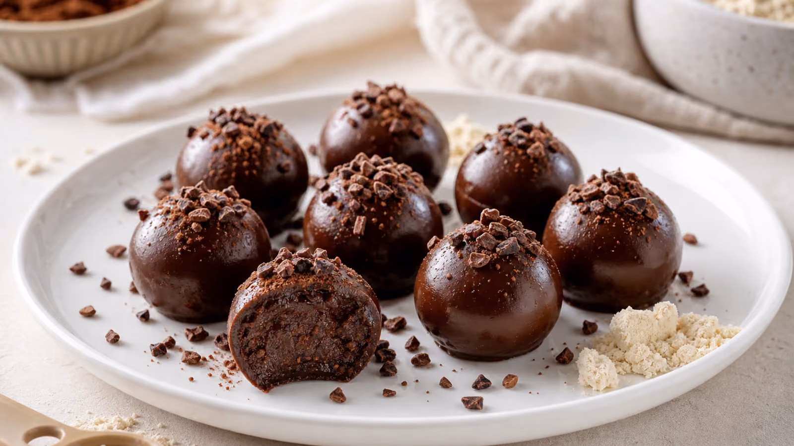 Foto de Brigadeiro fit com whey protein.